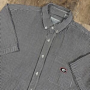 Campus Specialties Shirt Men's XL Seersucker Gingham Button Up‎ Georgia Bulldogs